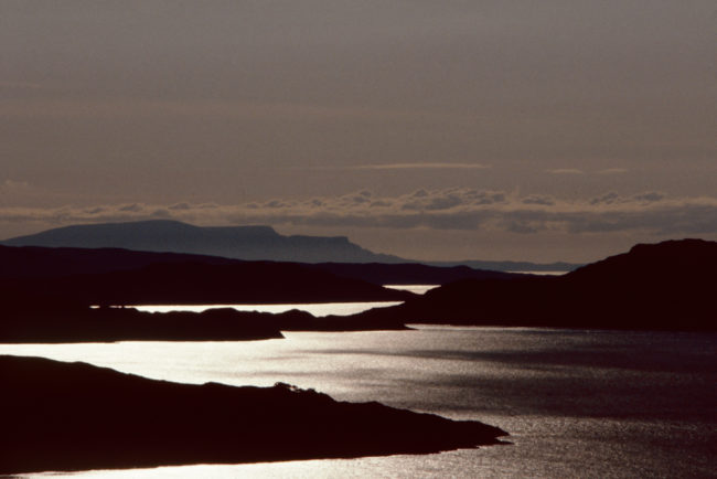 Großbritannien, Schottland, Loch Torridon bei Sonnenuntergang (1987)