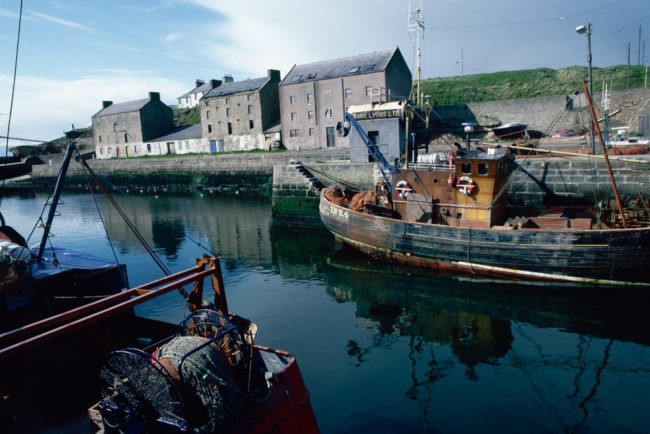 Großbritannien, Schottland, Burghead, Hafen mit Fischerbooten (1987)