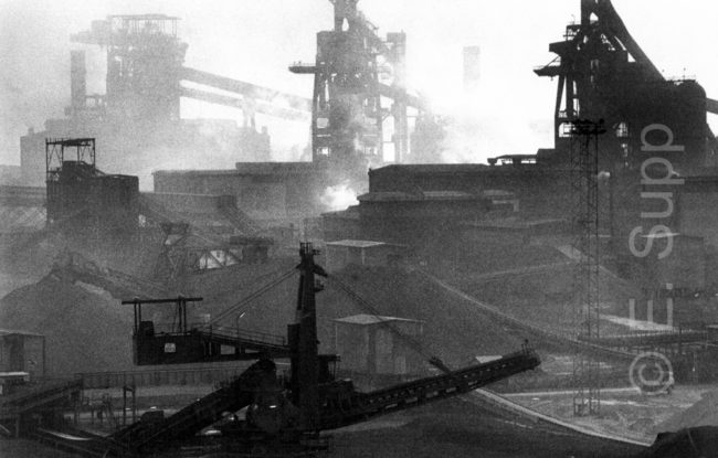 Frankreich, Dunquerque, Stahlhütte Usinor (1979) / France, Dunquerque, Usinor steelworks (1979)